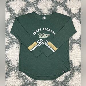 47 Women's Universtiy South Florida Long Sleeve Casual Shirt Size Small Green